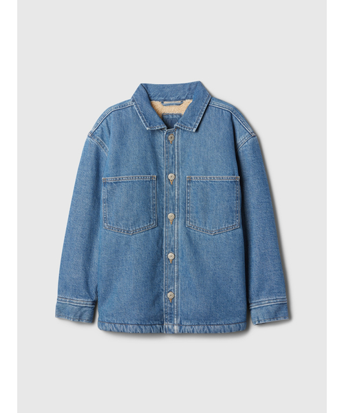 GAP(ギャップ)の「デニム ボア裏地 シャケット (キッズ)(デニムジャケット・キッズ・ライトインディゴブルー・110cm/120cm/130cm/140cm/150cm/160cm)」の7枚目の写真