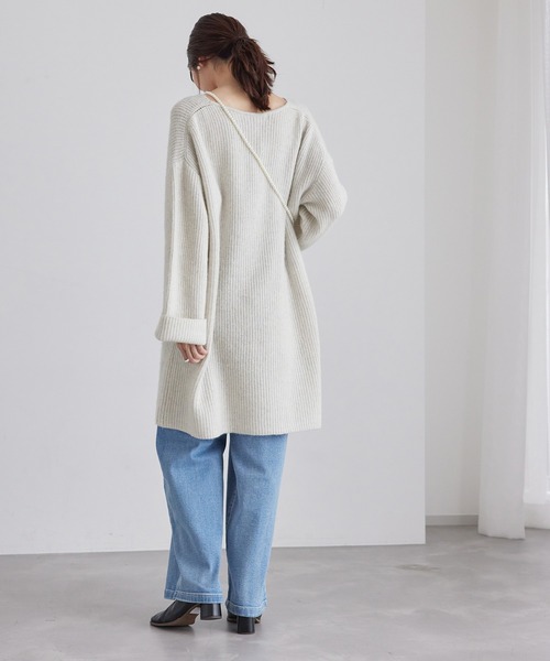 ROPE' PICNIC（ロペピクニック）の「FOX混ニットミニワンピース（ワンピース・レディース・チャコールグレー/ライトグレー・38）」の8枚目の写真