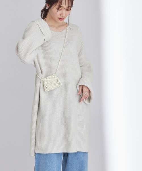 ROPE' PICNIC（ロペピクニック）の「FOX混ニットミニワンピース（ワンピース・レディース・チャコールグレー/ライトグレー・38）」の11枚目の写真