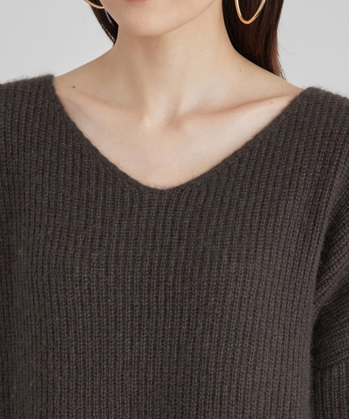 ROPE' PICNIC（ロペピクニック）の「FOX混ニットミニワンピース（ワンピース・レディース・チャコールグレー/ライトグレー・38）」の15枚目の写真