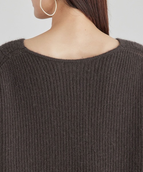 ROPE' PICNIC（ロペピクニック）の「FOX混ニットミニワンピース（ワンピース・レディース・チャコールグレー/ライトグレー・38）」の16枚目の写真