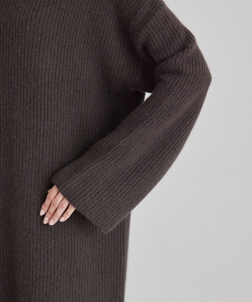 ROPE' PICNIC（ロペピクニック）の「FOX混ニットミニワンピース（ワンピース・レディース・チャコールグレー/ライトグレー・38）」の17枚目の写真