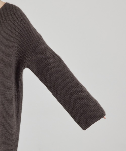 ROPE' PICNIC（ロペピクニック）の「FOX混ニットミニワンピース（ワンピース・レディース・チャコールグレー/ライトグレー・38）」の18枚目の写真