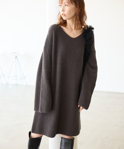 FOXEY BOUTIQUE リブ　ニット　ワンピース FOXEY BOUTIQUE COLLECTION . - Knit Dress Style - 上品さと