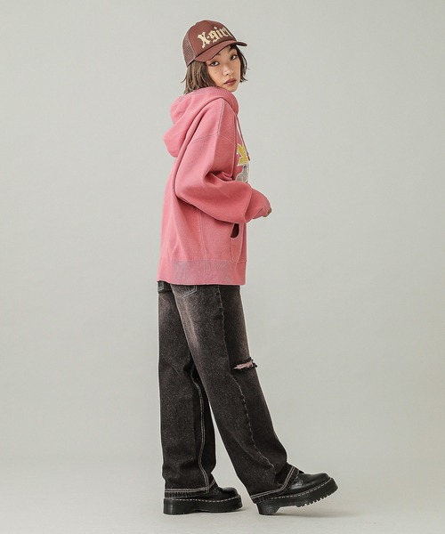 X-girl（エックスガール）の「GOTHIC LOGO TRUCKER CAP（キャップ・レディース・オフホワイト/ブラウン/ブラック・ONE SIZE）」の15枚目の写真