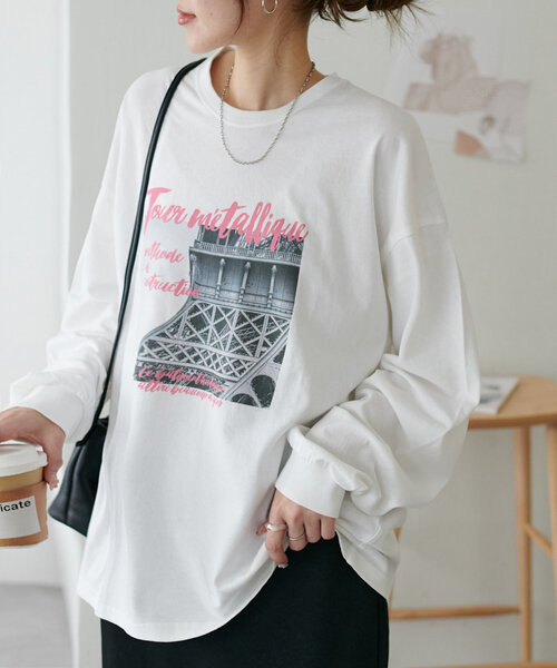 プリント Tシャツ　ロンT　プリントフォトT　　プリント　ホワイト 　　ブラック 40代 30代 20代 メンズ半袖 大きいサイズ 空の写真をプリントしたオリジナルの長袖Tシャツ | オリジナルプリント