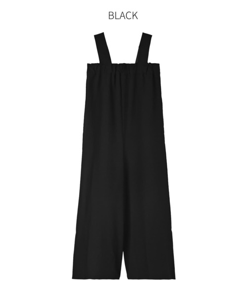 STYLE DELI(スタイルデリ)の「さらさらシボ生地スリット入りサロペット(サロペット/オーバーオール・レディース・カーキ/ブラック・SMALL/MEDIUM)」の16枚目の写真