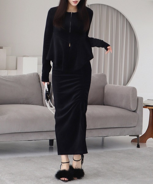 ROYAL PARTY(ロイヤルパーティー)の「ペプラムZIPトップス(Tシャツ/カットソー・レディース・グレー/ブラック/ピンク・FREE)」の15枚目の写真