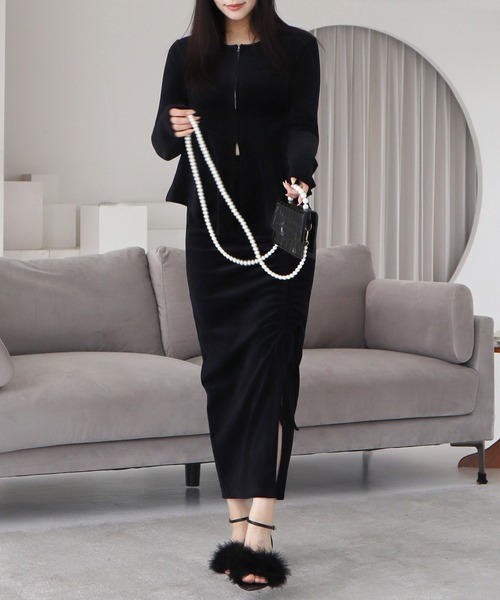 ROYAL PARTY(ロイヤルパーティー)の「ペプラムZIPトップス(Tシャツ/カットソー・レディース・グレー/ブラック/ピンク・FREE)」の16枚目の写真