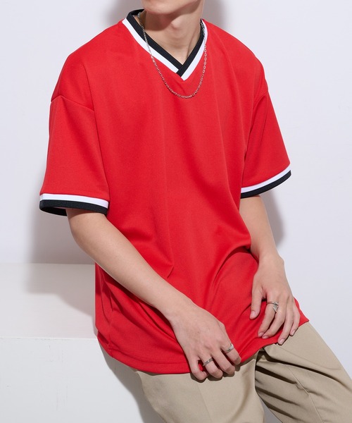 United Athle(ユナイテッドアスレ)の「【United Athle】4.1オンス ドライアスレチック ルーズフィット ラインリブ Tシャツ 5927(Tシャツ/カットソー・メンズ・ホワイト/レッド/ブラック/ブルー・M/L)」の4枚目の写真