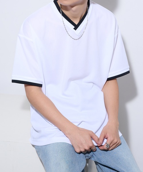 United Athle(ユナイテッドアスレ)の「【United Athle】4.1オンス ドライアスレチック ルーズフィット ラインリブ Tシャツ 5927(Tシャツ/カットソー・メンズ・ホワイト/レッド/ブラック/ブルー・M/L)」の1枚目の写真