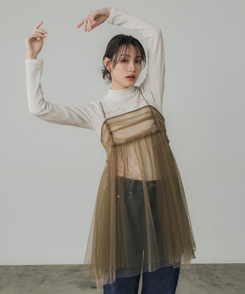 PUBLIC TOKYO(パブリックトウキョウ)の「ハイネックメローリブTOP(Tシャツ/カットソー・レディース・ブラック/ホワイト/レッド/グリーン・FREE)」の10枚目の写真