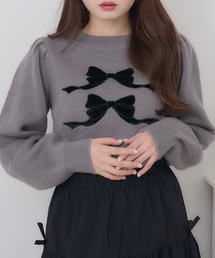 ems excite | ダブルリボン刺繍NTPO(ニット/セーター)