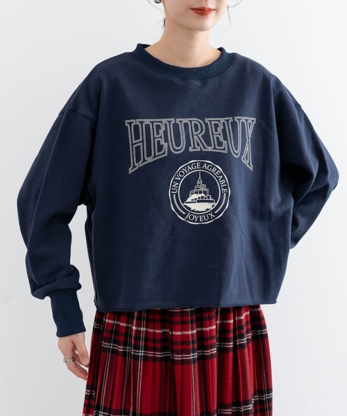 refinedworks(リファインドワークス)の「【refinedworks】裏毛ショート丈プルオーバー!(スウェット・レディース・レッド/オートミール/ネイビー・FREE)」の3枚目の写真