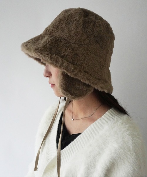 Port(ポート)の「【 antique andico / アンティーク アンディコ 】 イヤーフラップ フェイクファー バケット ハット #_(ハット・レディース・アイボリー/グレー/ブラック/ベージュ・FREE)」の13枚目の写真