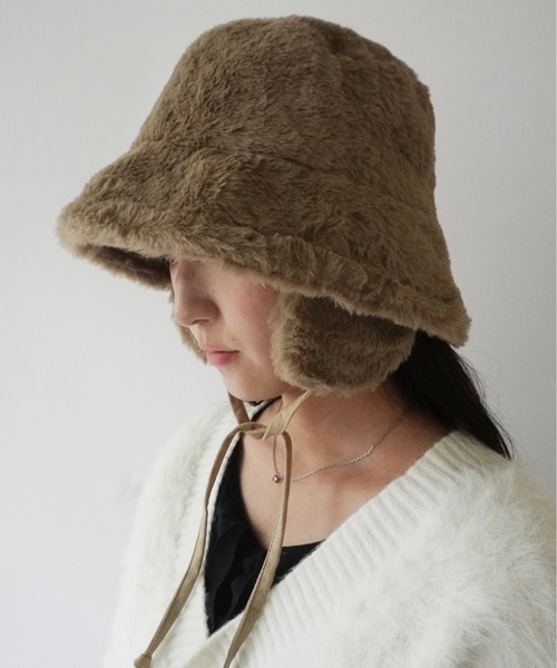 Port(ポート)の「【 antique andico / アンティーク アンディコ 】 イヤーフラップ フェイクファー バケット ハット #_(ハット・レディース・アイボリー/グレー/ブラック/ベージュ・FREE)」の15枚目の写真