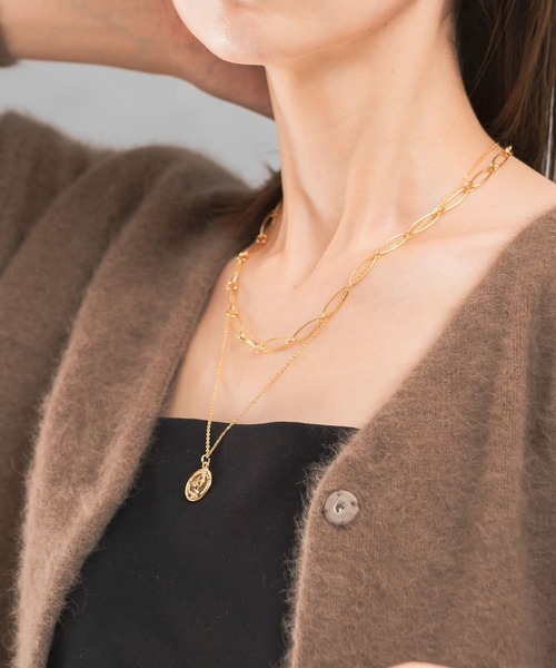 URBAN RESEARCH ROSSO WOMEN（アーバンリサーチ　ロッソ）の「レイヤードコインネックレス（ネックレス・レディース・ゴールド・FREE）」の2枚目の写真