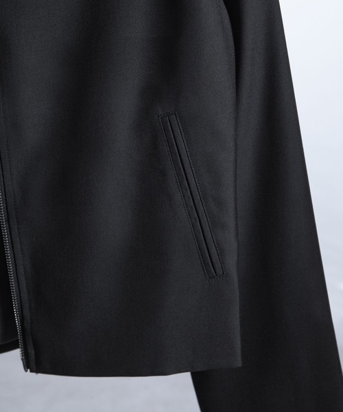 セール】【White Line】 ミニマル ダブルジップ ジャケット / 短丈