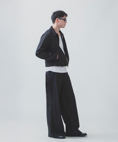 ZIP FIVE -White Line-(ジップファイブホワイトライン)の「【White Line】 ミニマル ダブルジップ ジャケット / 短丈 ジャケット(ブルゾン・メンズ・ブラック/ベージュ・MEDIUM/LARGE/X-LARGE)」の19枚目の写真