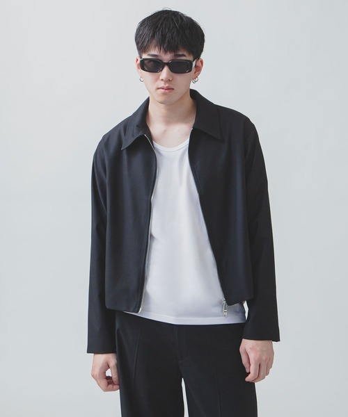 ZIP FIVE -White Line-(ジップファイブホワイトライン)の「【White Line】 ミニマル ダブルジップ ジャケット / 短丈 ジャケット(ブルゾン・メンズ・ブラック/ベージュ・MEDIUM/LARGE/X-LARGE)」の14枚目の写真