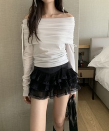 リボン薄手柔らか長袖Tシャツ