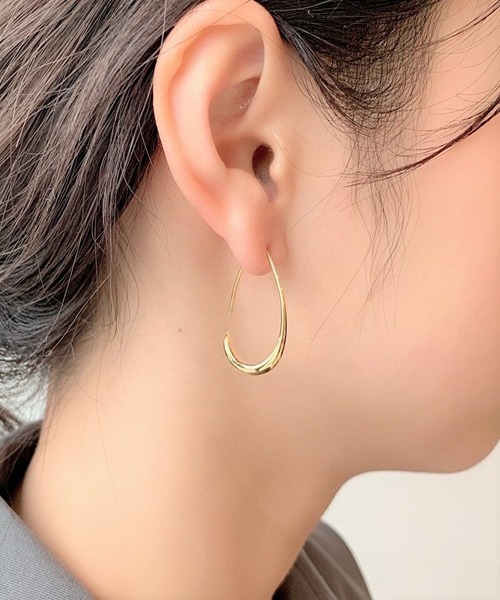 ciite'（シーテ）の「シズクフープピアス  (両耳用)（ピアス（両耳用）・レディース・ゴールド/シルバー/ピンクゴールド・FREE）」の14枚目の写真