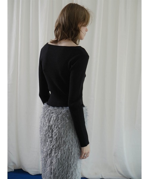 :ETHROF(イーサオブ)の「RIBKNIT COMPACT CARDIGAN(ニット/セーター・レディース・ブラック/チャコール・FREE)」の13枚目の写真