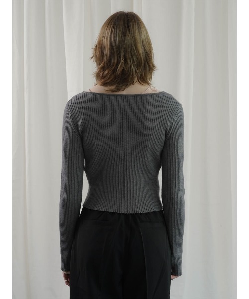 :ETHROF(イーサオブ)の「RIBKNIT COMPACT CARDIGAN(ニット/セーター・レディース・ブラック/チャコール・FREE)」の11枚目の写真