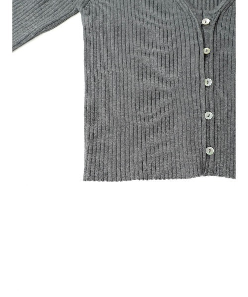 :ETHROF(イーサオブ)の「RIBKNIT COMPACT CARDIGAN(ニット/セーター・レディース・ブラック/チャコール・FREE)」の9枚目の写真