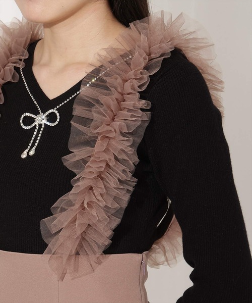 WILLSELECTION（ウィルセレクション）の「チュールフリルジャンスカ（ジャンパースカート・レディース・ブラウン/ブラック/ベージュ・FREE）」の12枚目の写真