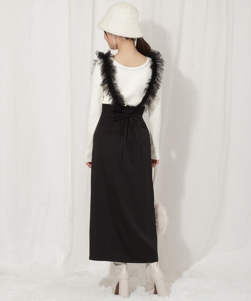 WILLSELECTION（ウィルセレクション）の「チュールフリルジャンスカ（ジャンパースカート・レディース・ブラウン/ブラック/ベージュ・FREE）」の5枚目の写真