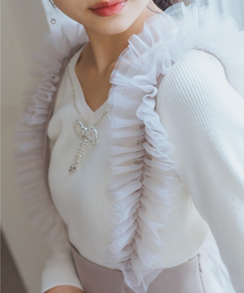 WILLSELECTION（ウィルセレクション）の「チュールフリルジャンスカ（ジャンパースカート・レディース・ブラウン/ブラック/ベージュ・FREE）」の17枚目の写真