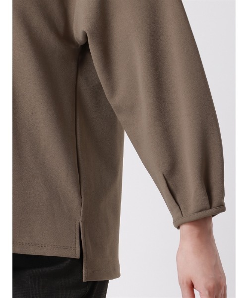 SUIT SQUARE（スーツスクエア）の「キーネックパールプルオーバー 8分袖 ウォッシャブル カットジョーゼット 無地 destyle（Tシャツ/カットソー・レディース・ホワイト/ブラウン/ブラック・38(9号)）」の16枚目の写真