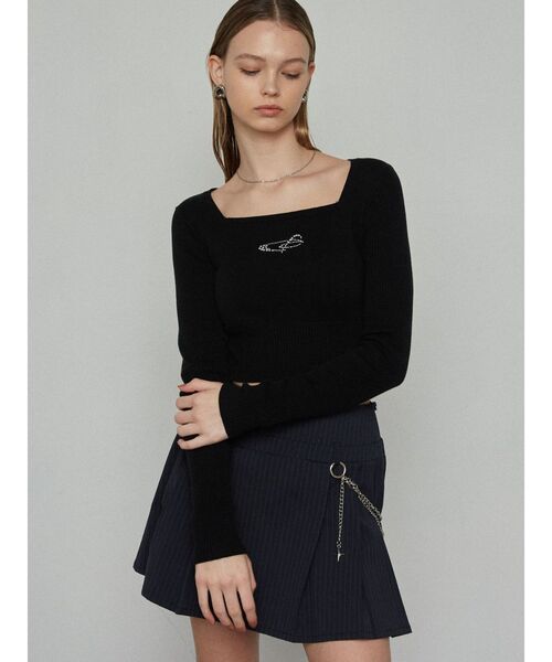 EMODA（エモダ）の「ストーンクロップドニット（ニット/セーター・レディース・ブルー/ブラック/ホワイト/グレー/レッド・FREE）」の9枚目の写真