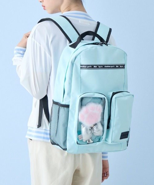 セール】【BISKEE】クリアポケット付きデイバッグ19L/リュック/バック