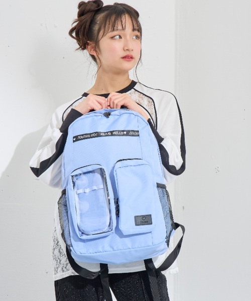 BISKEE】クリアポケット付きデイバッグ19L/リュック/バックパック