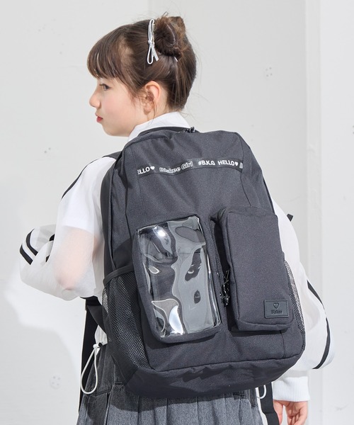 BISKEE】クリアポケット付きデイバッグ19L/リュック/バックパック