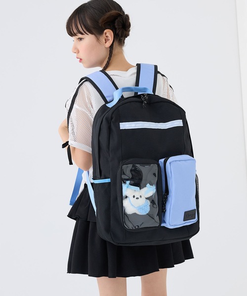 BISKEE】クリアポケット付きデイバッグ19L/リュック/バックパック