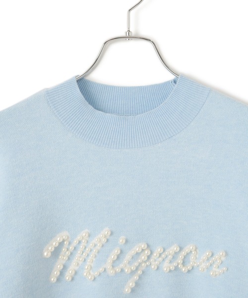 VIS（ビス）の「【静電気防止】【洗える】スウェットライクパールロゴニット（ニット/セーター・レディース・サックスブルー/オフホワイト/グレー・FREE）」の17枚目の写真