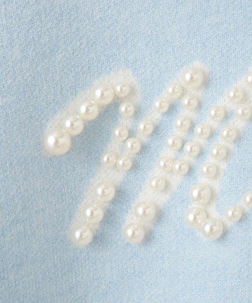VIS（ビス）の「【静電気防止】【洗える】スウェットライクパールロゴニット（ニット/セーター・レディース・サックスブルー/オフホワイト/グレー・FREE）」の22枚目の写真