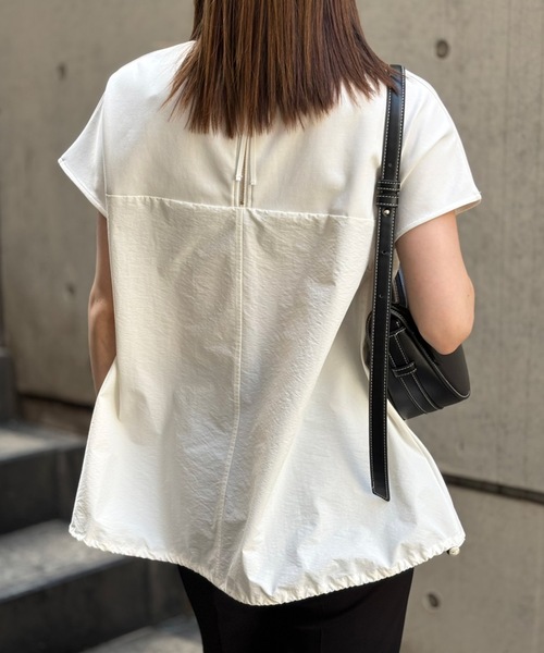 tシャツ ライトダンボールドロストヘムプルオーバー レディース セール】ライトダンボールドッキングドロストヘムプルオーバー