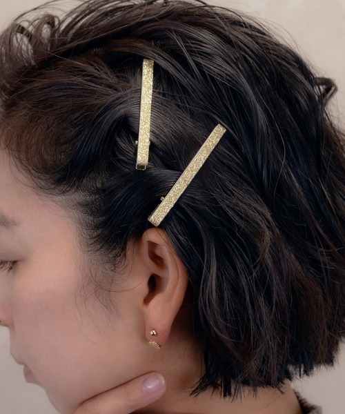 セール】グリッターヘアクリップ 2個セット（バレッタ/ヘアクリップ