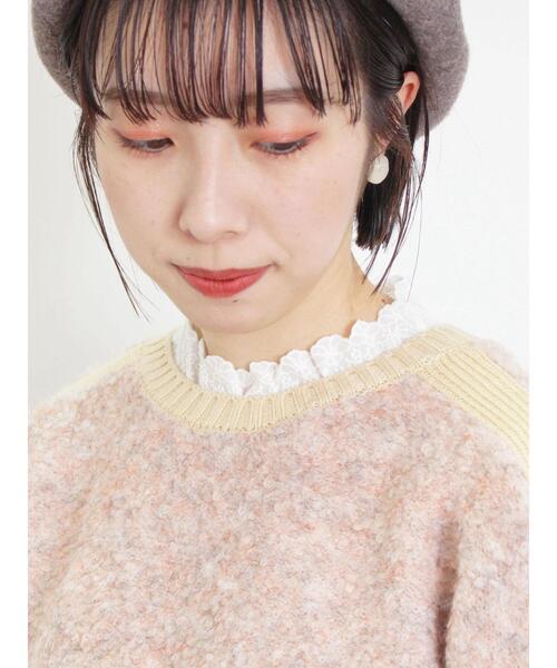 Samansa Mos2（サマンサ モスモス）の「【保湿加工】襟レースギャザーカットソー（Tシャツ/カットソー・レディース・ブラック/キナリ/オフホワイト・F）」の12枚目の写真