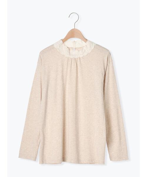 Samansa Mos2（サマンサ モスモス）の「【保湿加工】襟レースギャザーカットソー（Tシャツ/カットソー・レディース・ブラック/キナリ/オフホワイト・F）」の15枚目の写真