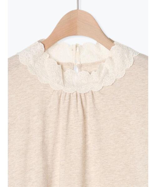 Samansa Mos2（サマンサ モスモス）の「【保湿加工】襟レースギャザーカットソー（Tシャツ/カットソー・レディース・ブラック/キナリ/オフホワイト・F）」の17枚目の写真