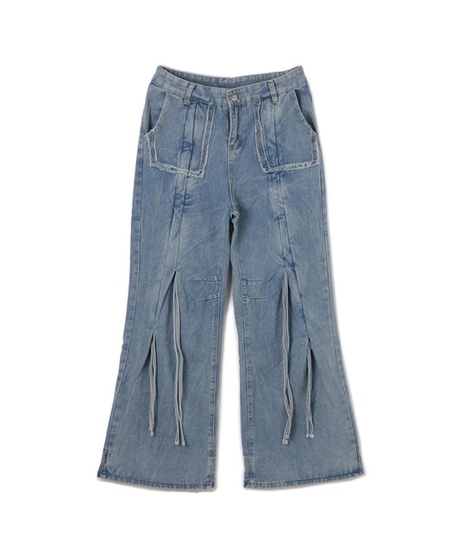 M DOLLY（エムドリー）の「twin ribbon denim cargo pants/ツインリボンデニムカーゴパンツ（デニムパンツ・レディース・ライトブルー・S/M）」の10枚目の写真