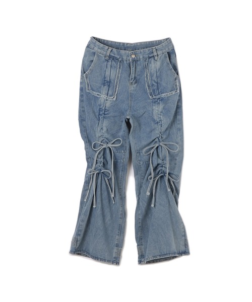 M DOLLY（エムドリー）の「twin ribbon denim cargo pants/ツインリボンデニムカーゴパンツ（デニムパンツ・レディース・ライトブルー・S/M）」の11枚目の写真