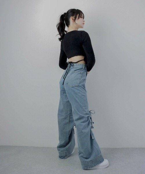 M DOLLY（エムドリー）の「twin ribbon denim cargo pants/ツインリボンデニムカーゴパンツ（デニムパンツ・レディース・ライトブルー・S/M）」の16枚目の写真