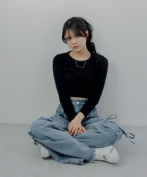 M DOLLY（エムドリー）の「twin ribbon denim cargo pants/ツインリボンデニムカーゴパンツ（デニムパンツ・レディース・ライトブルー・S/M）」の17枚目の写真