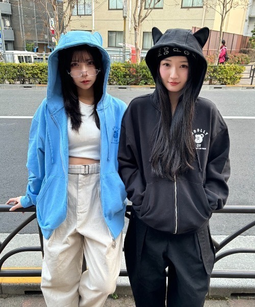 OY プレイフルオードリーイヤーZIPUPパーカー OY/オーワイ』 PLAYFUL ODOLLY EAR HOODIE ZIP UP/プレイフル